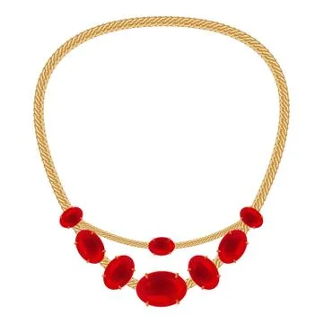 Ruby necklace icon, cartoon style Illustrazione stock