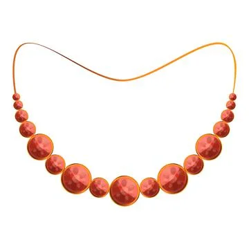 Ruby necklace icon, cartoon style Illustrazione stock