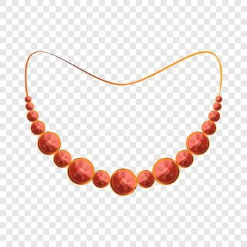 Ruby necklace icon, cartoon style Illustrazione stock