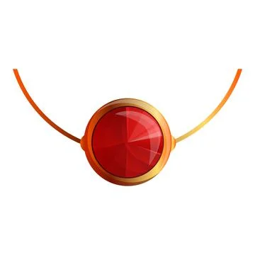 Ruby necklace icon, cartoon style Stock Illustration
