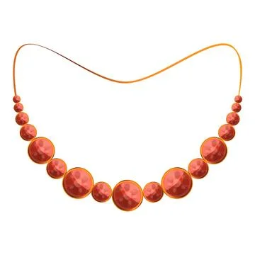 Ruby necklace icon, cartoon style Stock Illustration