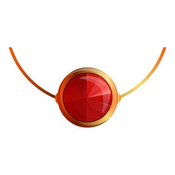 Ruby necklace icon, cartoon style Stock Illustration