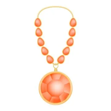 Ruby necklace mockup, realistic style Illustrazione stock