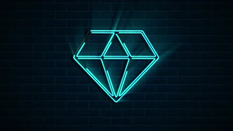 Ruby on neon sign. Night bright advertisement. Motion graphics. Stock Footage 151565568