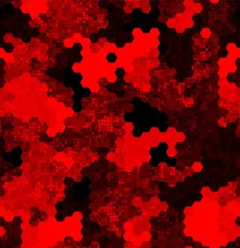 Ruby pattern of triangles, hexagons, squares. Red, maroon, black colors Illustrazione stock