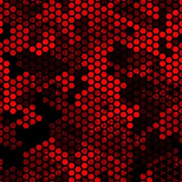 Ruby pattern of triangles, hexagons, squares. Red, maroon, black colors Stock Illustration