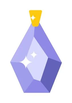 Ruby pendant crystal shiny gold accessory isolated Illustrazione stock