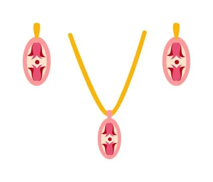 Ruby pendant crystal shiny gold accessory isolated Stock Illustration