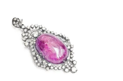 Ruby pendant with diamond 写真素材