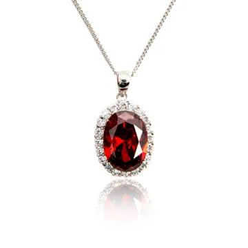 Ruby pendant isolated on white Stock Photos