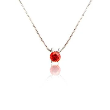 Ruby pendant isolated on white Stock Photos