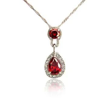 Ruby pendant isolated on white Stock Photos