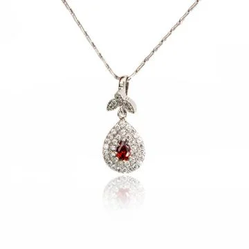 Ruby pendant isolated on white Stock Photos