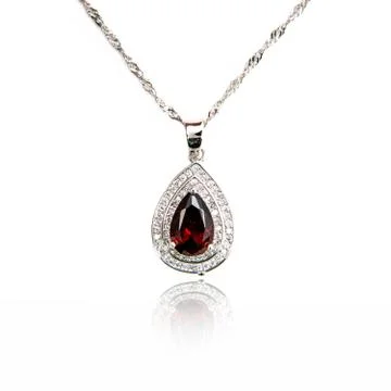 Ruby pendant isolated on white Stock Photos