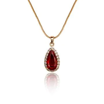 Ruby pendant isolated on white Stock-Fotos