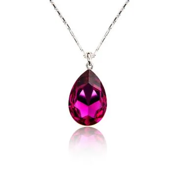 Ruby pendant isolated on white Stock Photos