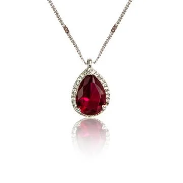 Ruby pendant isolated on white Stock-Fotos