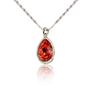 Ruby pendant isolated on white Stock Photos