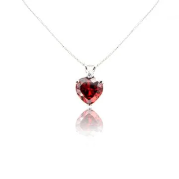 Ruby pendant isolated on white Stock Photos
