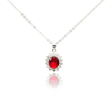 Ruby pendant isolated on white Stock Photos