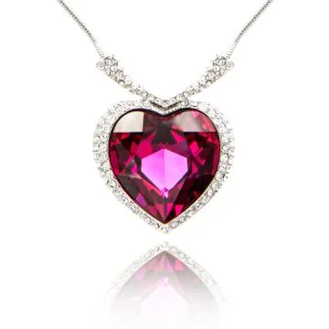 Ruby pendant isolated on white Stock Photos