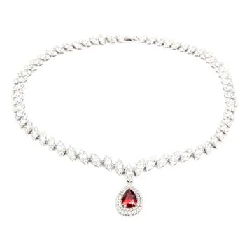 Ruby pendant isolated on white Stock Photos