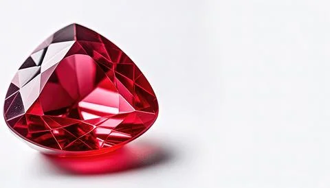 Ruby is a pinkish red to blood red or ruber colored - due to the element ch.. Stock Photos