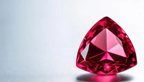 Ruby is a pinkish red to blood red or ruber colored - due to the element ch.. Stock Photos