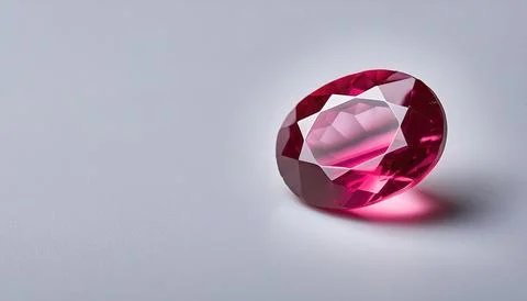 Ruby is a pinkish red to blood red or ruber colored - due to the element ch.. 库存照片
