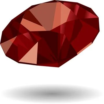 Ruby precious stone isolated over white background vector illustration. Exp.. Stock Illustration