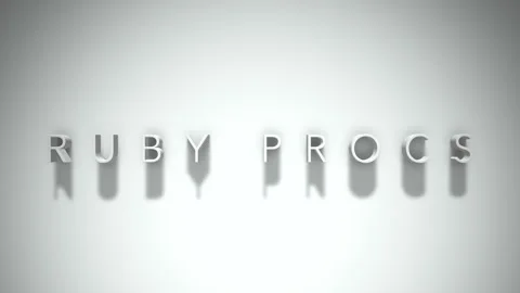 Ruby procs 3D title animation with shadows on a white background Stock Footage 297022716