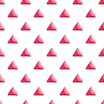 Ruby pyramid gem pattern creating seamless background 库存插图