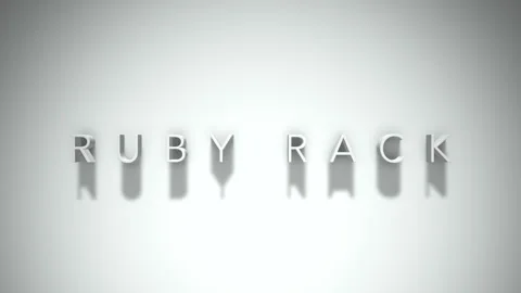 Ruby rack 3D title animation with shadows on a white background Stock Footage 297022717