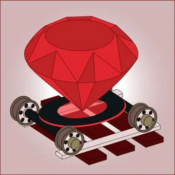Ruby on rails full color isometric 3D art. Stockillustratie