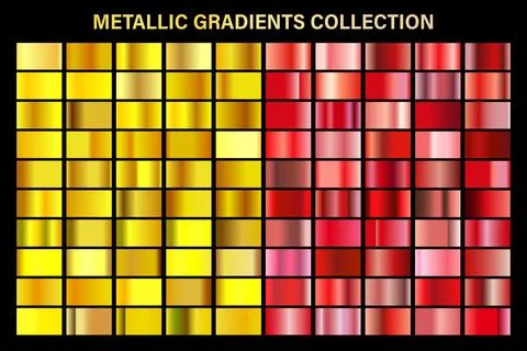 Ruby red and golden, yellow glossy gradient, gold metal foil texture. Color Stock Illustration