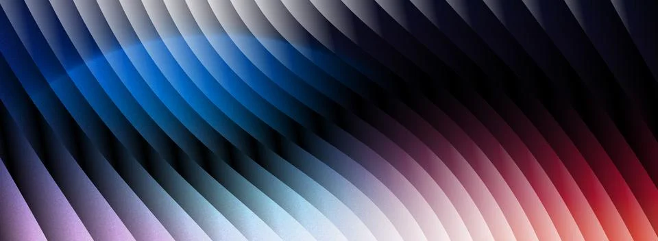 Ruby red and tangerine abstract ribbed background with bold gradient waves Illustrazione stock