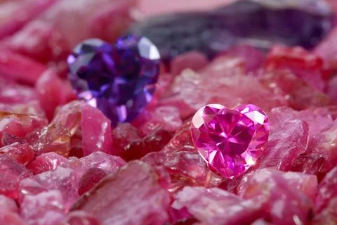 Ruby red diamond on natural red ganet 스톡 사진