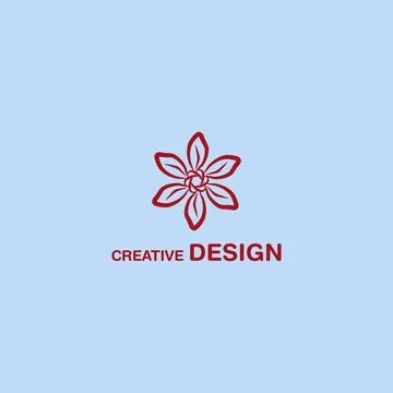 Ruby Red Flower Logo Abstract Creative Design Vector Art EPS10 Illustrazione stock