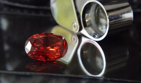 Ruby Is red gem Beautiful by nature For making expensive jewelry 库存照片