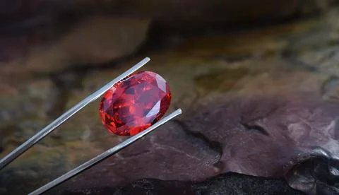 Ruby Is red gem Beautiful by nature For making expensive jewelry. Stock Photos