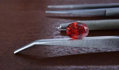 Ruby Is red gem Beautiful by nature For making expensive jewelry. Foto stock