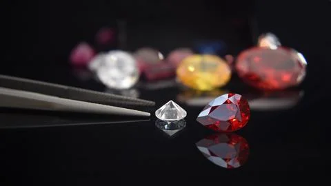 Ruby Is red gem Beautiful by nature For making expensive jewelry. Foto stock