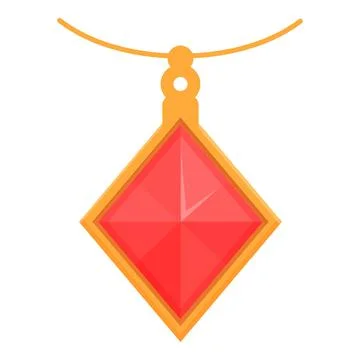 Ruby red gemstone icon cartoon vector. Shop gold jewel 스톡 일러스트