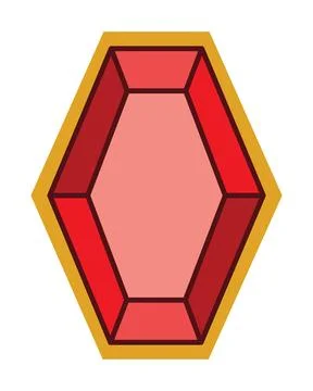 Ruby red gemstone - vector full color picture. Stock Illustration