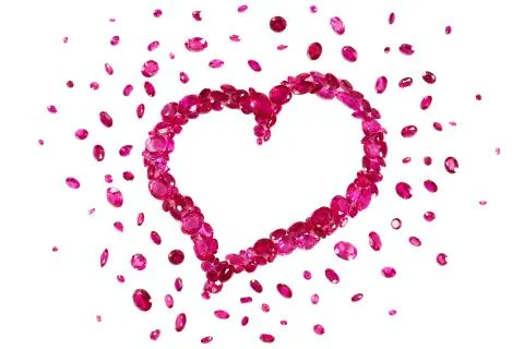 Ruby red heart Stock Photos