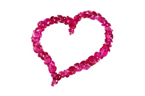 Ruby red heart Stock Photos
