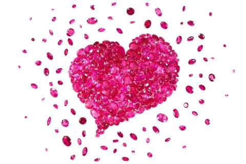Ruby red heart Stock Photos