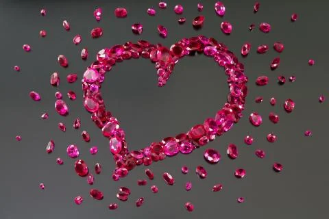 Ruby red heart Stock Photos