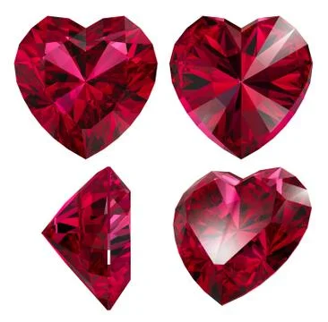 Ruby red heart shape isolated Stock Illustration