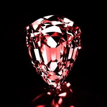 Ruby, red stone and studio by black background for natural resource, jewelry and Stock Photos